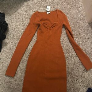 Abercrombie & Fitch Terracotta Long Sleeve Dress